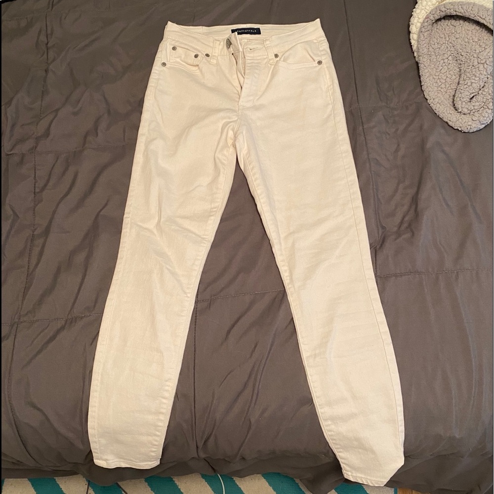 Aeropastle High wasted white skinny jeans